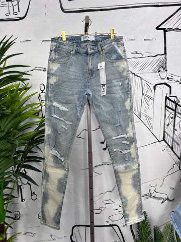 Acid Washed Distressed Skinny Jeans