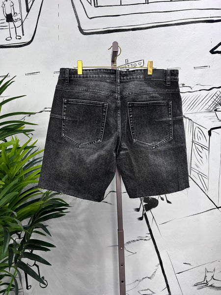 Black Acid Wash Distressed Jeans Shorts